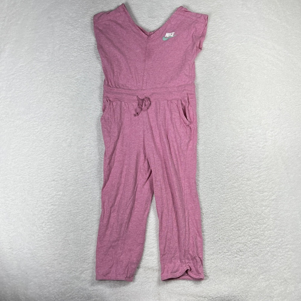 Nike Girl's Sportswear Jumpsuit Romper Capri Youth M Bubblegum Pink